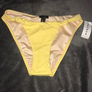 yellow high cut ribbed bikini bottom pacsun